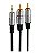 CABO P2 RCA FITS - P2 ESTEREO X 2 RCA MACHO PLUG METAL - 2M - Imagem 1