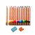 Lápis Triangular Multicolor Jumbo Koh-I-Noor 12+1 Cores + Apontador + Borracha - Imagem 2