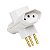 Plugue Adaptador TEE 2p+t 10A Branco Ilumi - Imagem 1