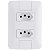 Conjunto 2 Tomadas 2P+T 20A com Placa Aria Branco Tramontina - Imagem 1