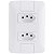Conjunto 2 Tomadas 2P+T 10A com Placa Aria Branco Tramontina - Imagem 1