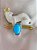 Broche Arminho - ouro amarelo 18k, prata 925 e turquesa - Imagem 1