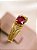 Anel Tulipa- ouro amarelo 18k e rubi - Imagem 5