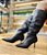 Bota Couro SANTA LOLLA Cano Alto Preto Salto Fino - Imagem 1