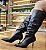 Bota Couro SANTA LOLLA Cano Alto Preto Salto Fino - Imagem 3