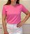 CAMISETA GOLA CARECA ROSA CHICLETE - ALGODÃO EGÍPCIO - Imagem 1