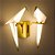 Arandela Passaro Origami Dupla Dourada 37x33cm LED jsn-4 - Imagem 1