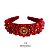 Tiara de Luxo Bordada Larga Vermelha Dourada - T391 - Imagem 1
