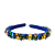 Tiara de Luxo Fina Bordada com Pedrarias cores Brasil Verde Amarelo e Azul Copa T412 Feminina - Imagem 1