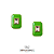 Brinco Retângulo Médio Resinado Verde com Pedra Branca - BM1362VERDE - Imagem 1