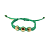 Pulseira Macramê Regulável Turquesa 3 Bolinhas Prata  - PS513TU - Imagem 1