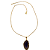 Colar Dourado com Pedra Ágata Roxa CL443A - Imagem 2
