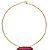 Colar Chapa de Pedra Ágata Rosa com Dourado - CL305B - Imagem 5