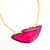 Colar Chapa de Pedra Ágata Rosa com Dourado - Imagem 1