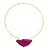 Colar Chapa de Pedra Ágata Rosa com Dourado - CL305D - Imagem 2