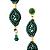 Brinco Feminino Macramê Verde Esmeralda com Cristais - Imagem 2