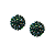 Brinco Pequeno Redondo Esmeralda Escuro - BF1005EE - Imagem 1
