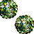 Brinco Redondo Strass Colorido Tons Verde- BF1022 - Imagem 1
