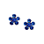 Brinco Flor Pequena Miolo Strass Azul Bic BF1059 - Imagem 1