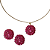 Conjunto Brinco e Colar Cristais Rosa Pink CJ7 - Imagem 1
