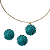 Conjunto Brinco e Colar Cristais Turquesa CJ10 - Imagem 1
