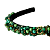Tiara de Luxo Fina Bordada Preta com Tons de Verde T424 - Imagem 1