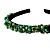 Tiara de Luxo Fina Bordada Preta com Tons de Verde T424 - Imagem 2