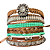 Pulseira Regulável Macramê Marrom com Verde Água 699P - Imagem 1