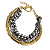 Pulseira Correntes Pratas com Canutilho Dourado 687P - Imagem 1