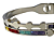 Bracelete de Aço Prata com Pedras Coloridas - Imagem 3