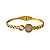 Bracelete de Aço Dourado Círculos com Madre Pérola e Cristal 708P - Imagem 1