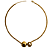 Colar Dourado com Pingente Redondo Orgânico e Pérola CL666 - Imagem 1