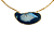 Colar Chapa de Pedra Ágata Azul com Dourado - Imagem 1
