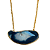 Colar Chapa de Pedra Ágata Azul com Dourado MODELO B - CL501B - Imagem 1