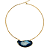 Colar Chapa de Pedra Ágata Azul com Dourado MODELO B - CL501B - Imagem 2