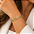 Bracelete de Aço Dourado Pontilhado com Zircônias Coloridas - Imagem 1