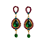 Brinco de Strass Rosa Pink, Verde Esmeralda e Azul Celeste BG1954 - Imagem 1