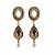 Brinco Dourado Oval com Strass e Pérolas BG1964 - Imagem 1