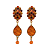 Brinco Gota de Couro de Tilápia Laranja com Strass e Cristal BG1967 - Imagem 1