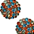 Brinco Redondo de Strass Rosê, Laranja, Verde Menta e Azul Claro BF1242 - Imagem 3