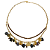 Colar Duplo Dourado com Cristais Cobre e Pedras Naturais CL711 - Imagem 1