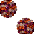 Brinco Redondo de Strass Rosa Pink, Laranja e Rosa Opal BF1245 - Imagem 3