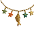 Colar Dourado com Pingentes de Peixe e Estrela-do-mar CL716 - Imagem 2