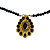 Colar de Cristais Preto com Pingente Dourado e Strass CL730 - Imagem 3