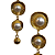 Brinco de Aço Dourado Esferas Orgânicas Penduradas com Pérolas BG2015 - Imagem 2