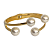 Bracelete de Aço Dourado com Esferas de Pérola 762P - Imagem 2