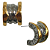 Brinco Meia Argola de Aço Prata com Dourado BF1262 - Imagem 2