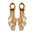 Brinco Orgânico Dourado com Correntes e Conchas BG2034 - Imagem 1