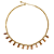Colar de Aço Dourado com Pingentes de Cristal Rosê CL742 - Imagem 1