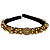 Tiara de Luxo Fina Preta com Pedrarias e Pingentes Dourado T442 - Imagem 1